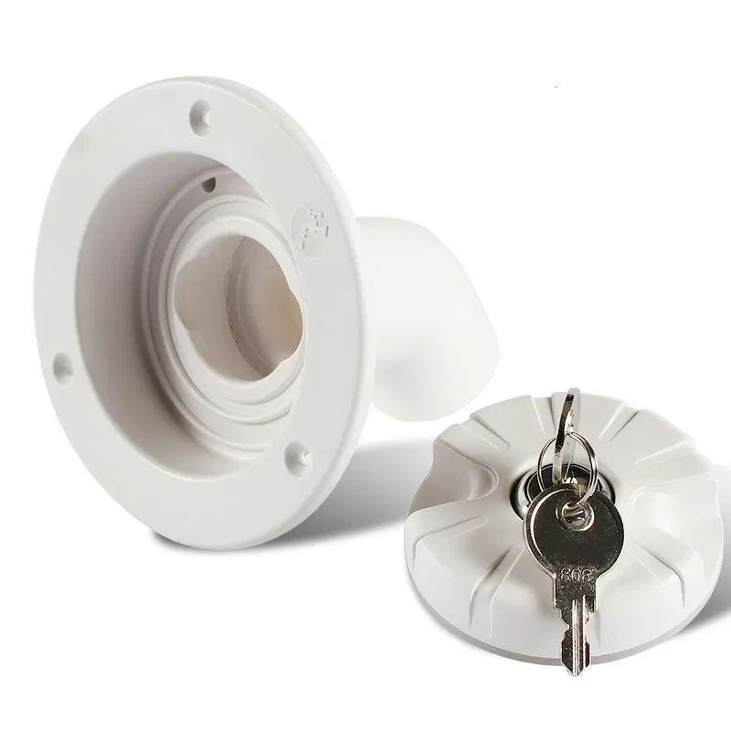 RV Gravity Water Filling Port with 38mm Inlet – Durable White Accessory