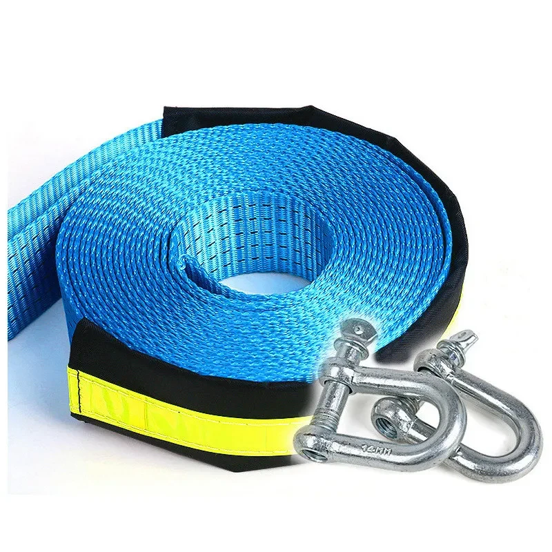 Heavy-Duty Elastic Tow Rope with Hooks for 8-Ton Vehicle Recovery