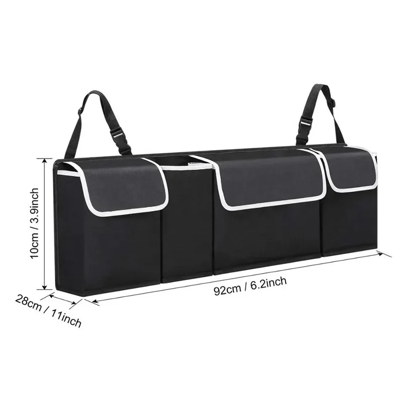 Hanging Oxford Trunk Organizer with Four Pockets – Spacious Car Storage