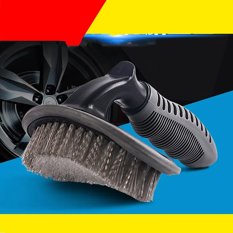 Elbow Car Wheel Hub Brush with Soft Handle for Tire & Rim Cleaning