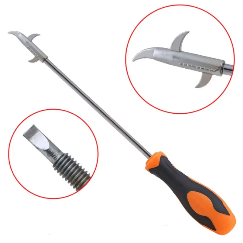 Car Tire Clear Stone Hook with Built-in Screwdriver – Zinc Alloy & Plastic