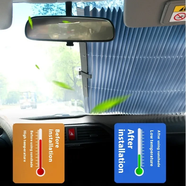 Automatic Retractable Car Sunshade for Windshield UV Protection