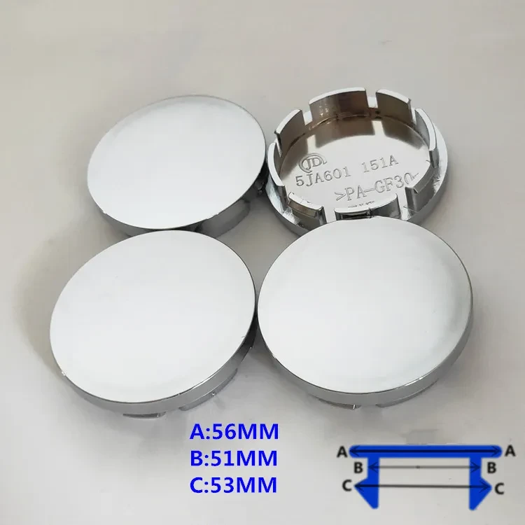 Universal ABS Plated Wheel Hub Center Caps for Car Rim Upgrade