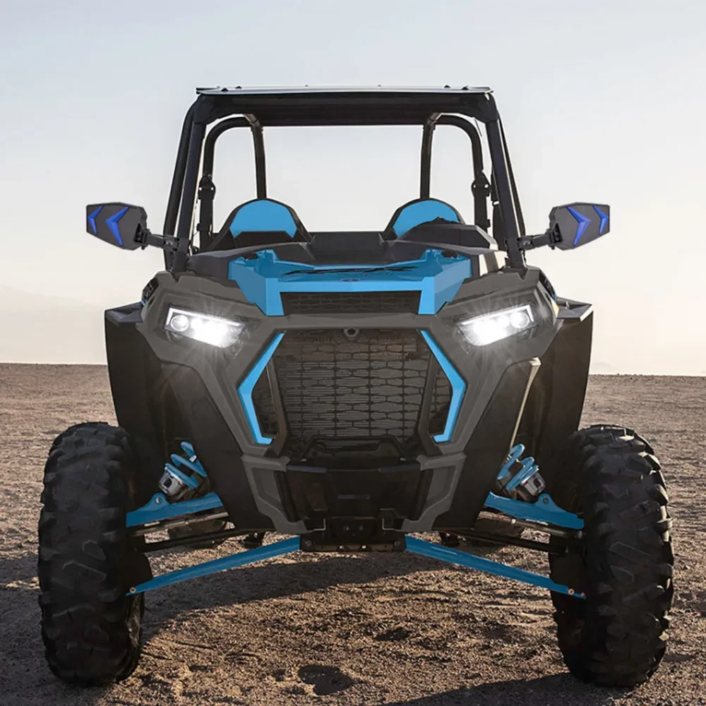 UTV Folding Wide-Angle Rearview Mirrors Adjustable ABS+Aluminum