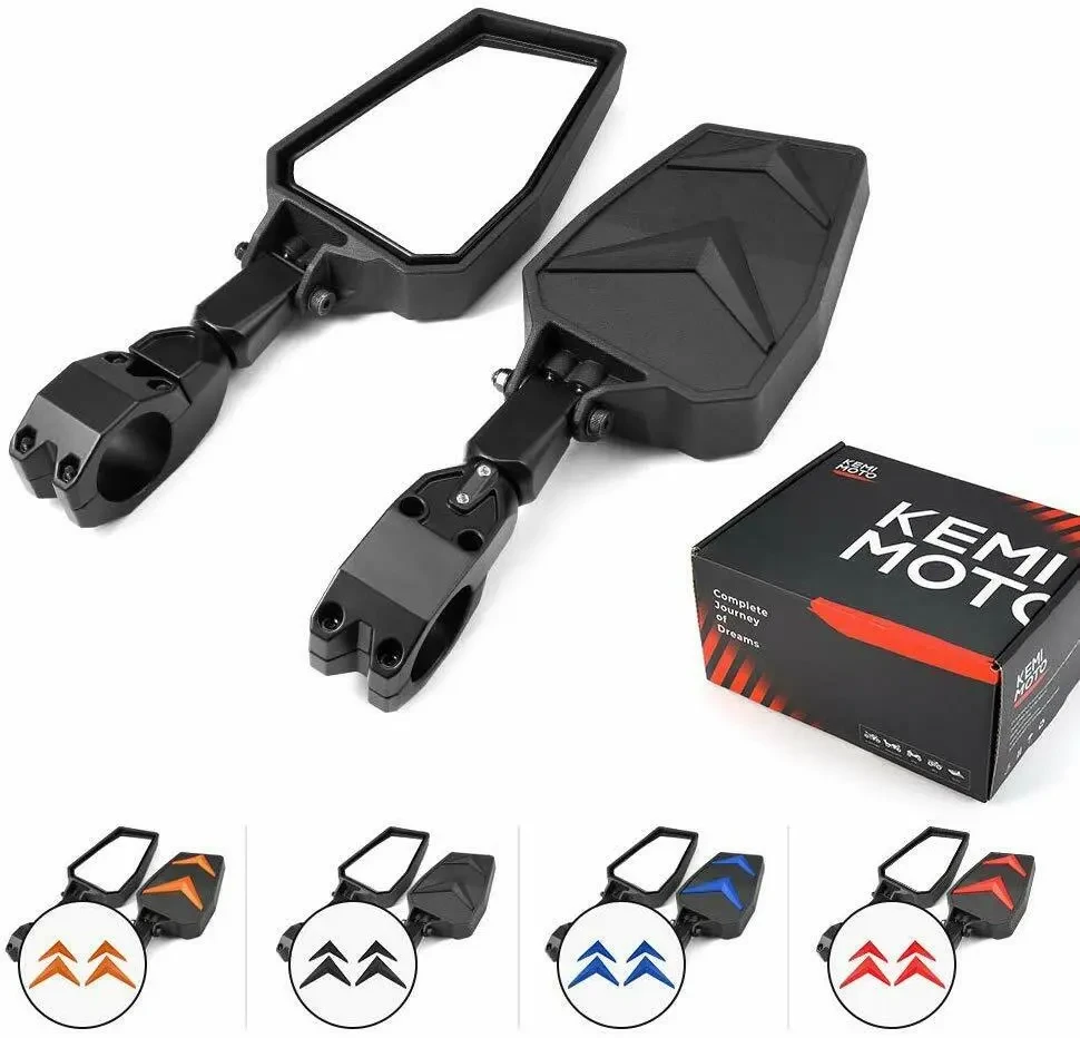 UTV Folding Wide-Angle Rearview Mirrors Adjustable ABS+Aluminum
