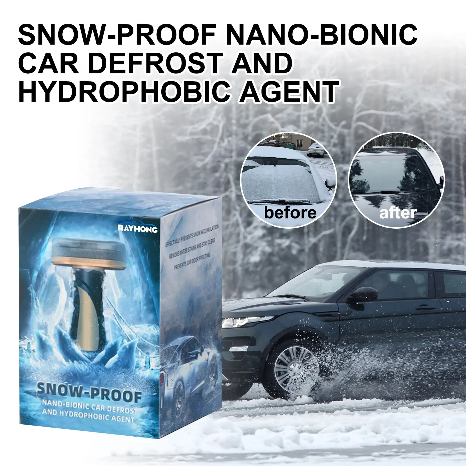 Hydrophobic Nano Coating Car Snow Brush PE Material 5x9x14cm