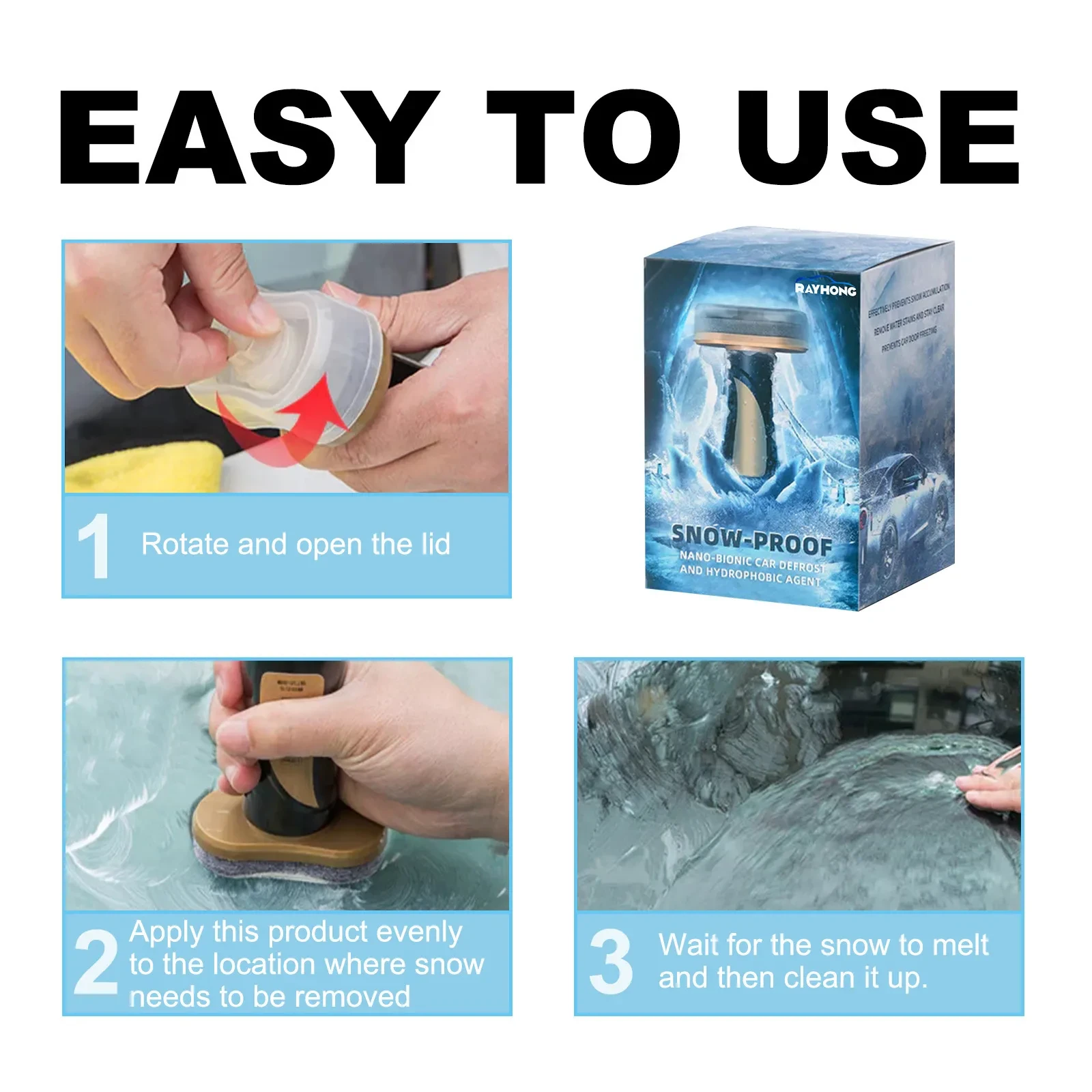 Hydrophobic Nano Coating Car Snow Brush PE Material 5x9x14cm