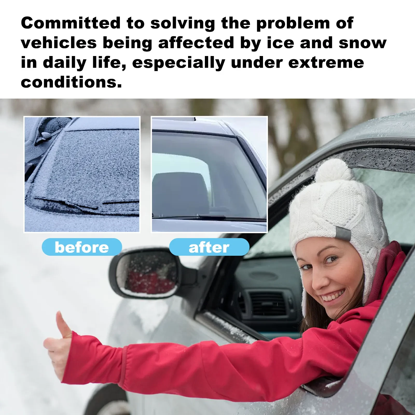 Hydrophobic Nano Coating Car Snow Brush PE Material 5x9x14cm