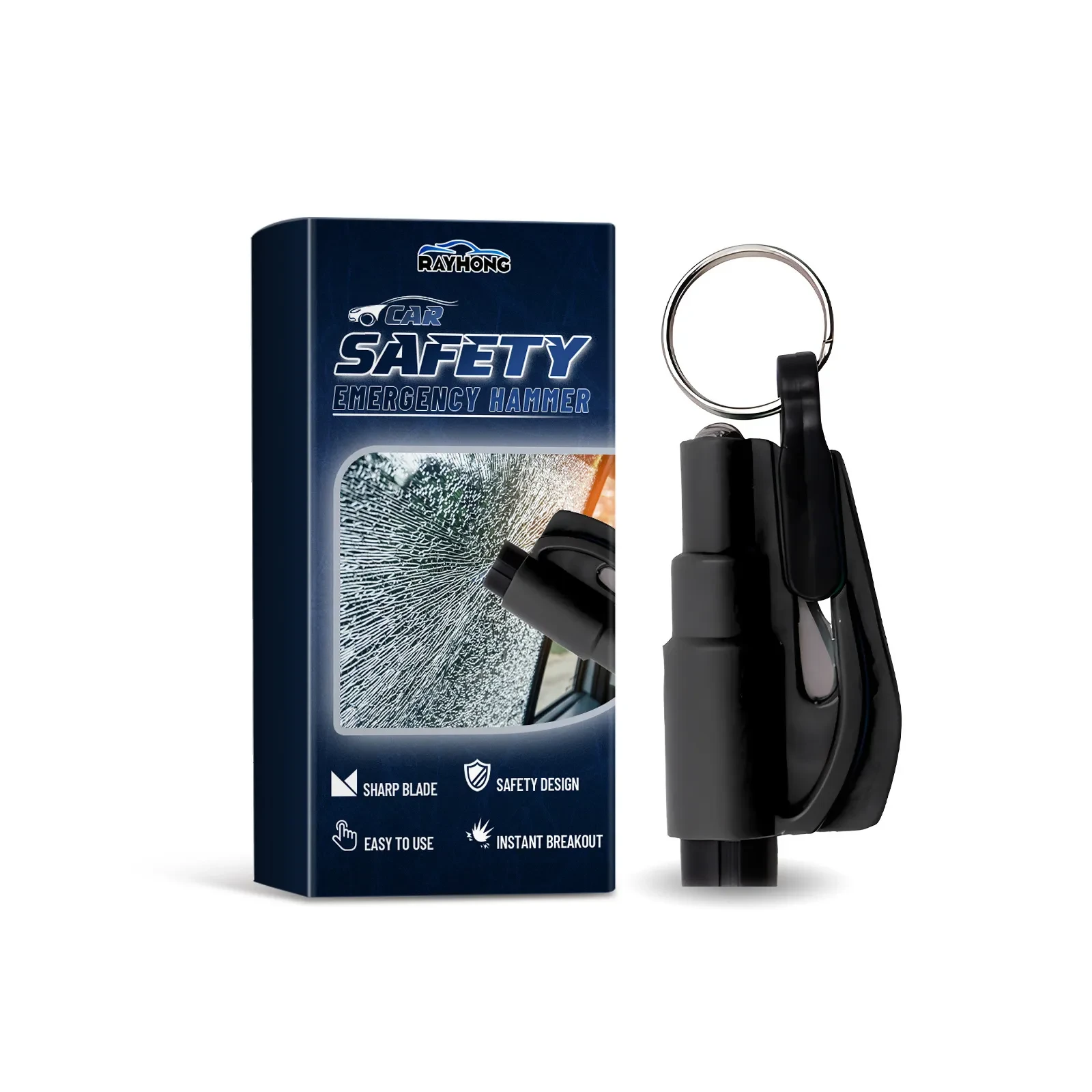 RayHong Glass Breaker & Seatbelt Cutter Emergency Hammer