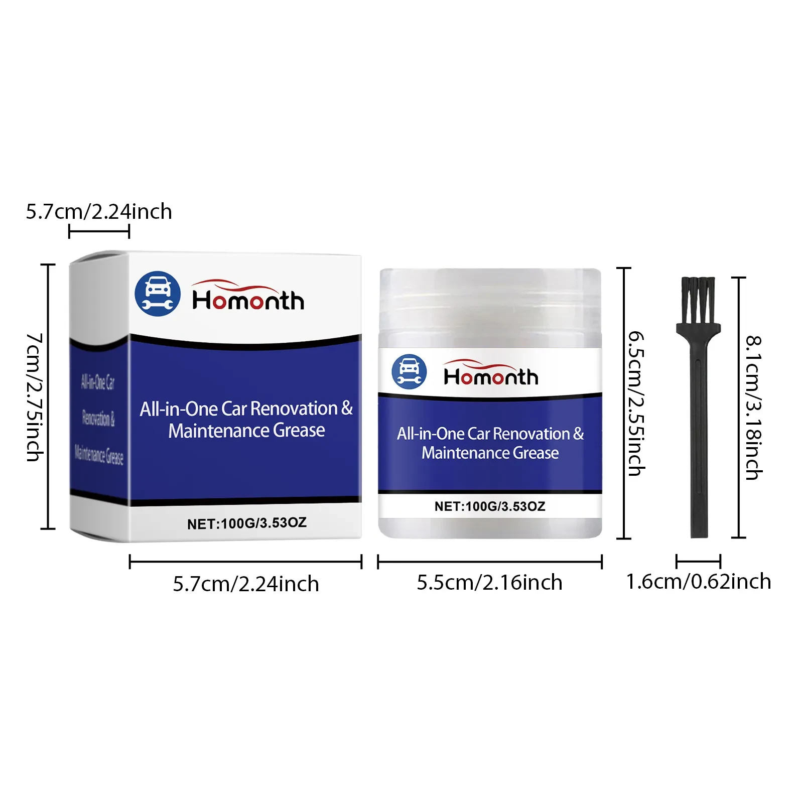 Homonth Premium Car Grease Cleaning & Maintenance Wax Kit with Brush