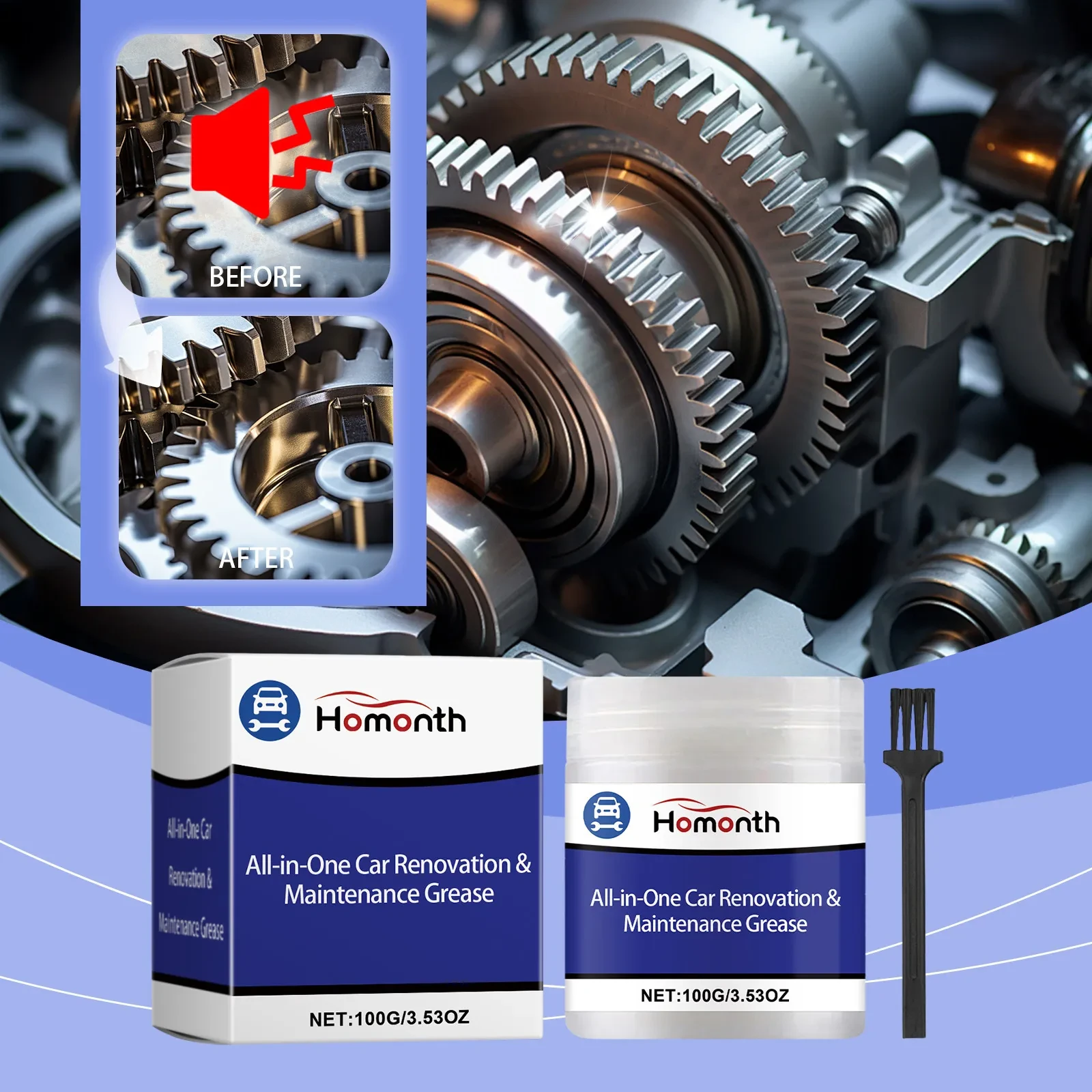 Homonth Premium Car Grease Cleaning & Maintenance Wax Kit with Brush