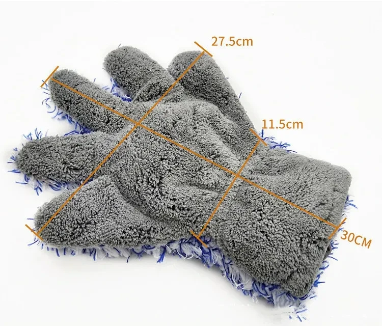 Plush Five-Finger Car Washing Gloves – Multifunctional Cleaning Mitt