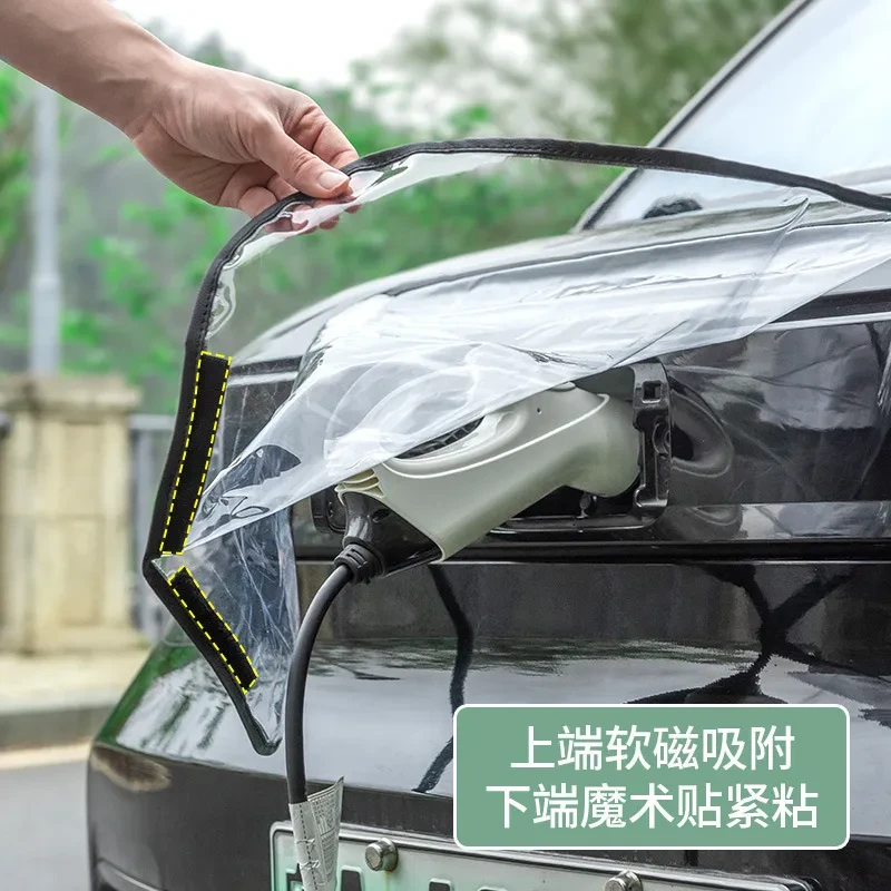 Waterproof Electric Car Charging Rain Cover – Magnetic Strip Design