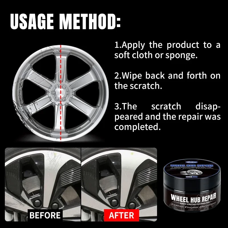 Wheel Rim Scratch Repair Wax 80g Multi-Action Cleaning Formula