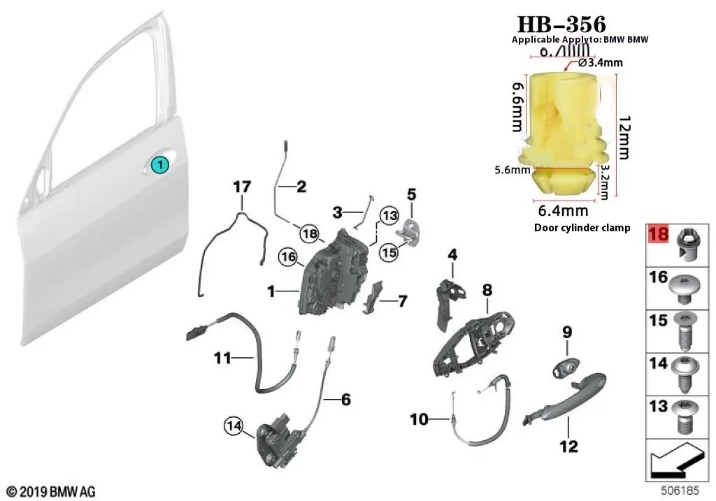 BMW Car Door Lock Anti-Loosening Buckle for Series 1/5/7 & X Models