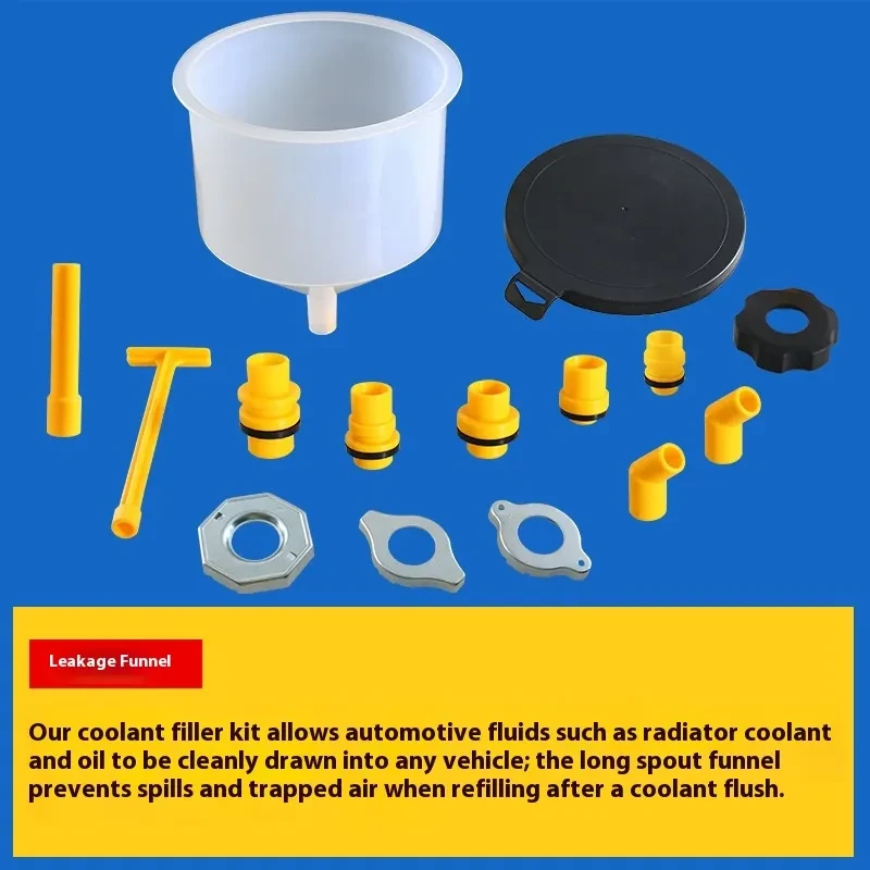 15-Piece Automotive Coolant Funnel Set – Durable Plastic Antifreeze Tools