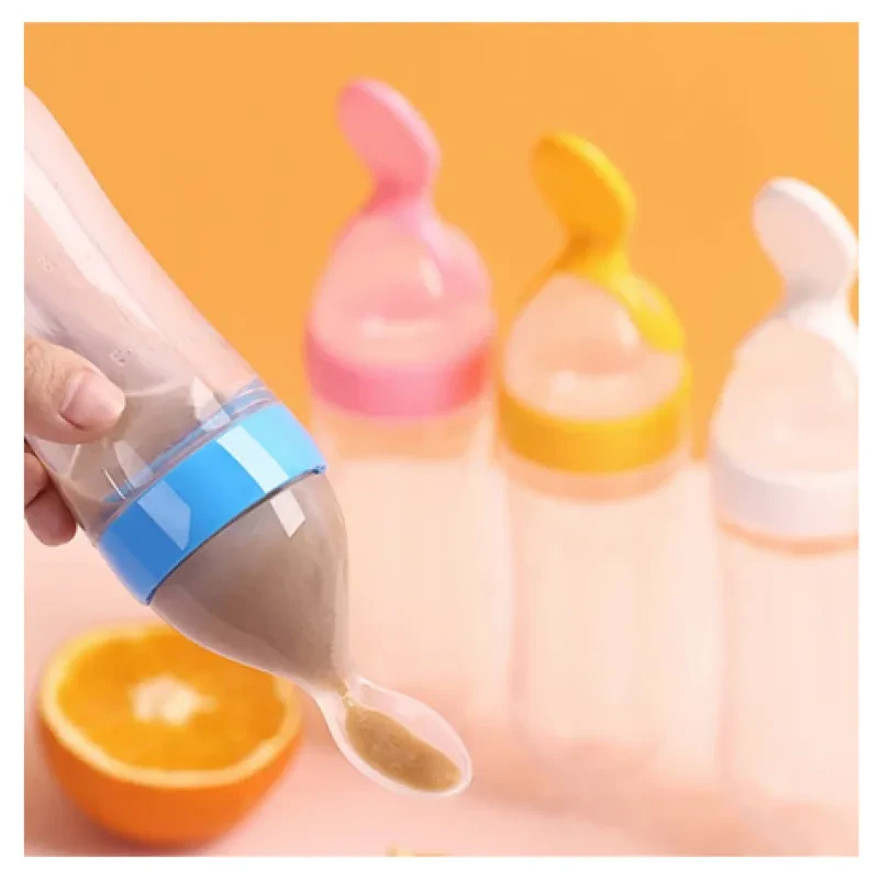 Silicone Baby Spoon Feeder Bottle
