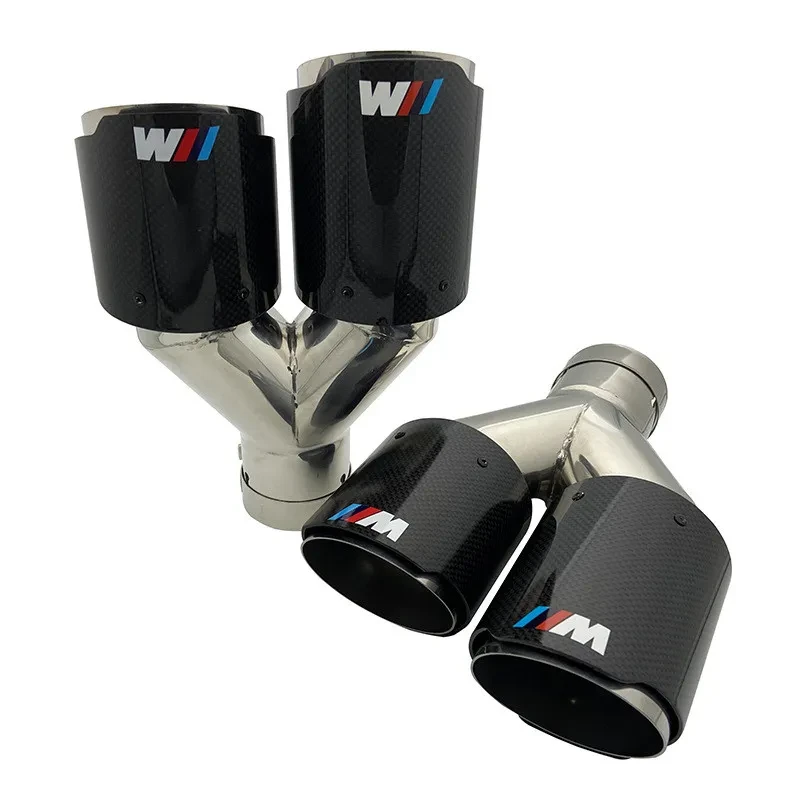 Carbon Fiber Double Outlet Tailpipe – Stainless Steel Exhaust Tip