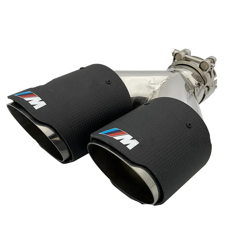 Carbon Fiber Double Outlet Tailpipe – Stainless Steel Exhaust Tip