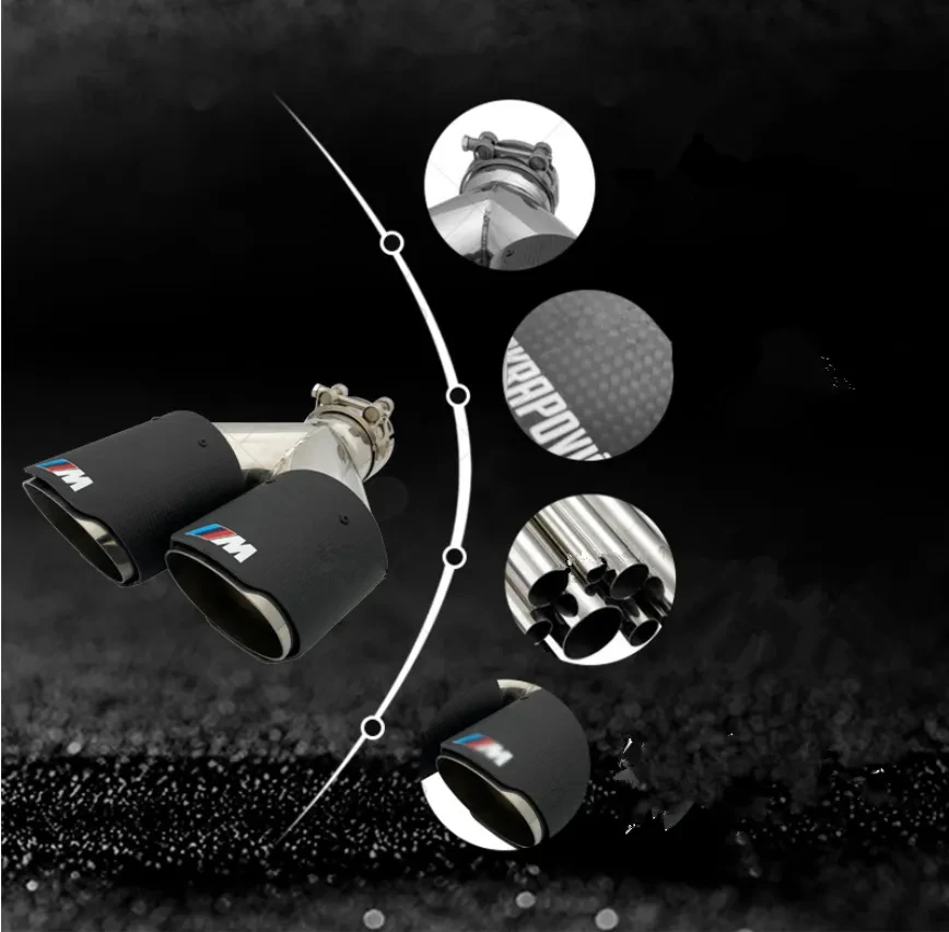 Carbon Fiber Double Outlet Tailpipe – Stainless Steel Exhaust Tip