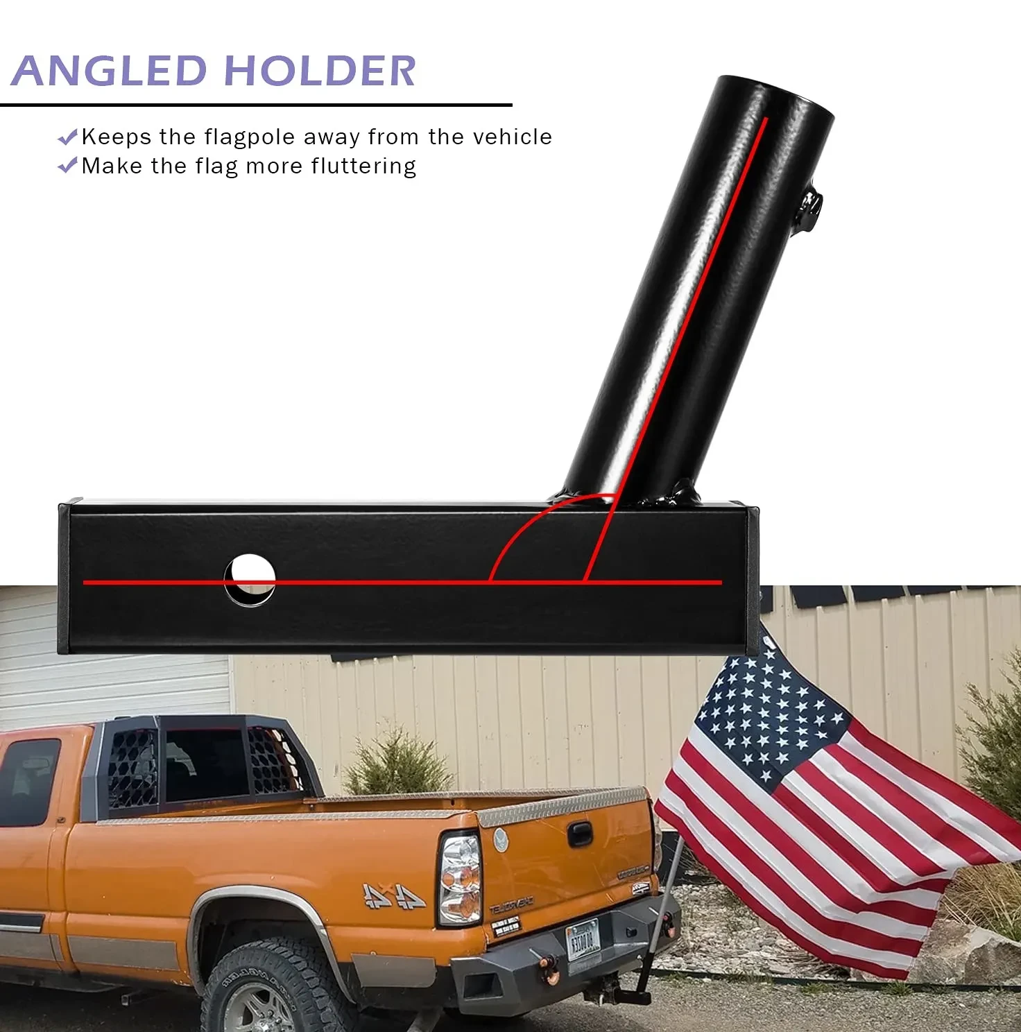 Heavy-Duty Steel Flagpole Bracket for Trailer & Vehicle Mounting