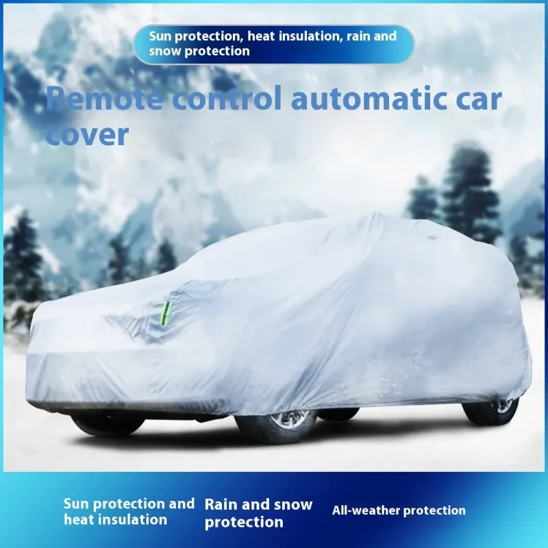 Silver Gray Full-Automatic Car Cover for SUVs – Polyester Taffeta
