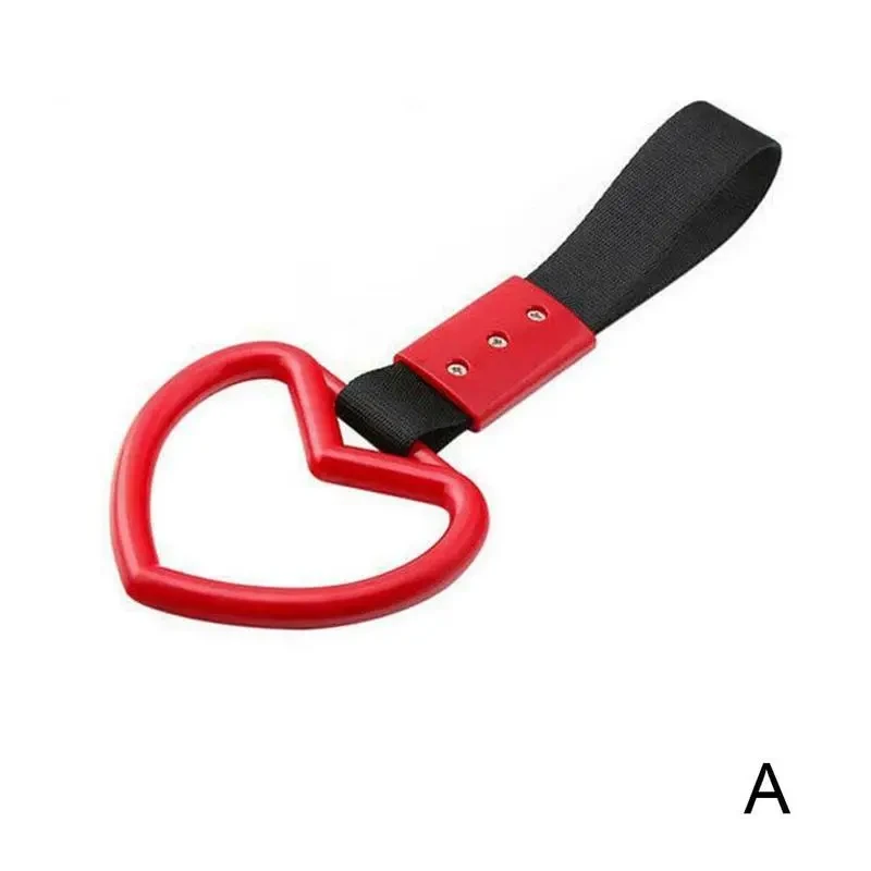 Heart-Shaped Car Warning Ring – Nylon Braid Decorative Safety Pull