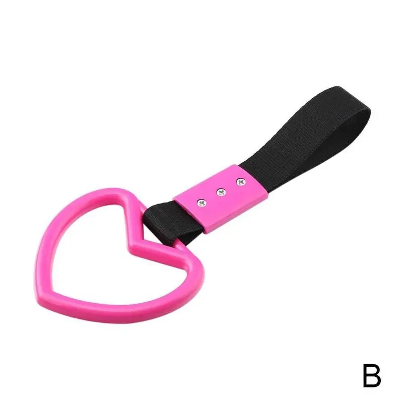 Heart-Shaped Car Warning Ring – Nylon Braid Decorative Safety Pull