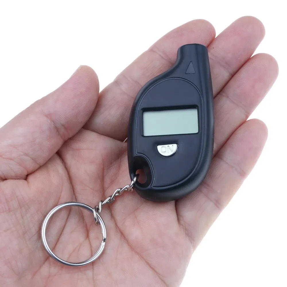 Compact Digital Keychain Tire Gauge with High-Precision LCD Reading