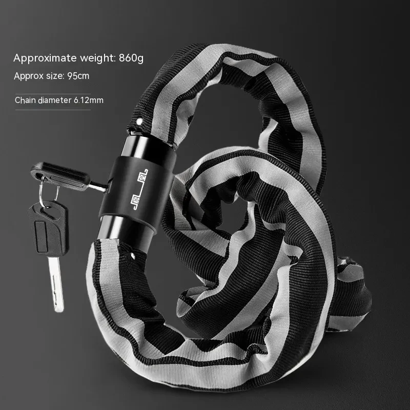 Portable Anti-Theft Hydraulic-Resistant Chain Lock for Mountain Bikes