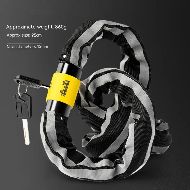 Portable Anti-Theft Hydraulic-Resistant Chain Lock for Mountain Bikes