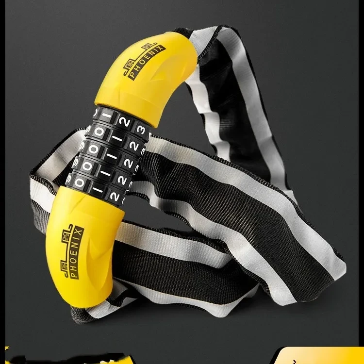 Portable Anti-Theft Hydraulic-Resistant Chain Lock for Mountain Bikes