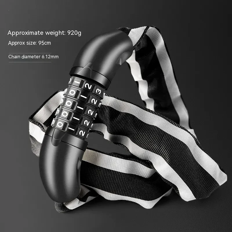 Portable Anti-Theft Hydraulic-Resistant Chain Lock for Mountain Bikes