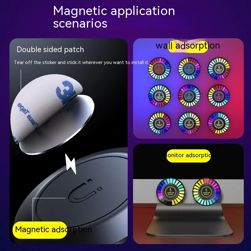 Magnetic RGB Desktop Ambient Lamp β Sound-Reactive Mood Lighting