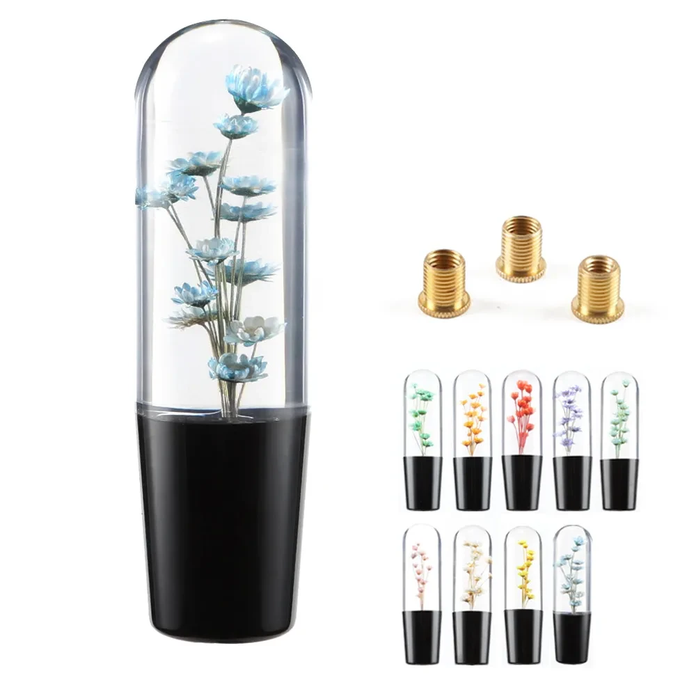 JDM Crystal Gear Shift Knob with Multi-Color Flower Design