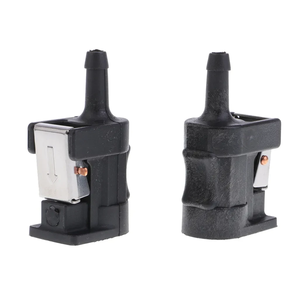 2-Piece Outboard Engine Fuel Hose Connector – Durable Black Tubing