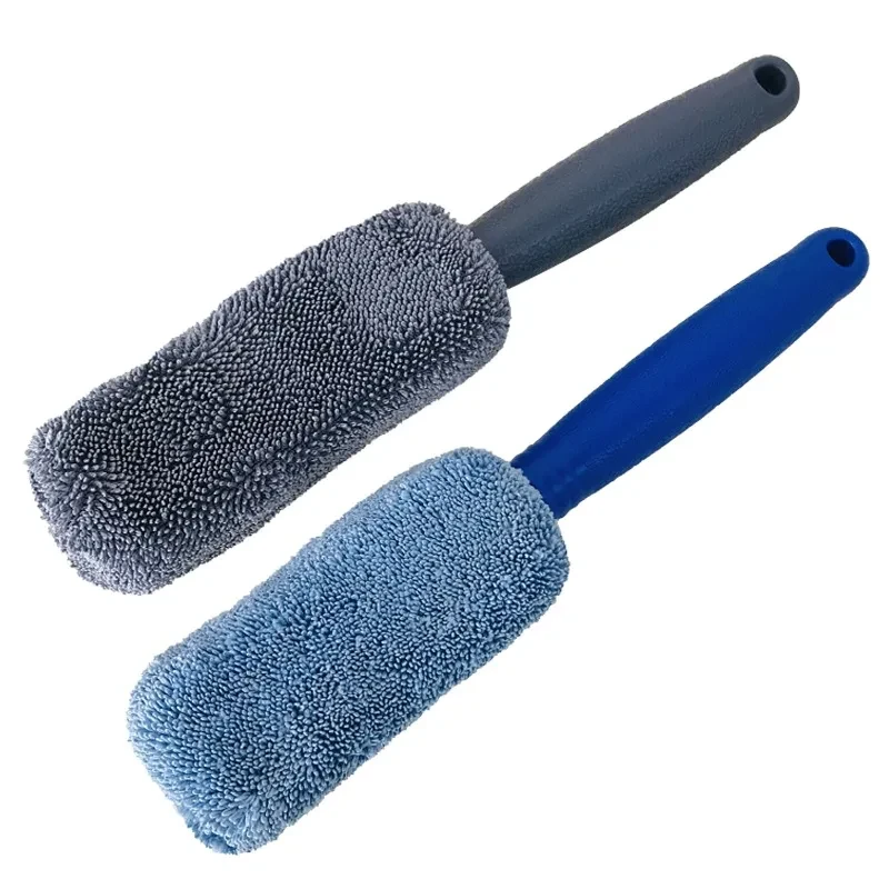 Dual-Pack Microfiber Long-Handle Brush for Car Tires & Hubs