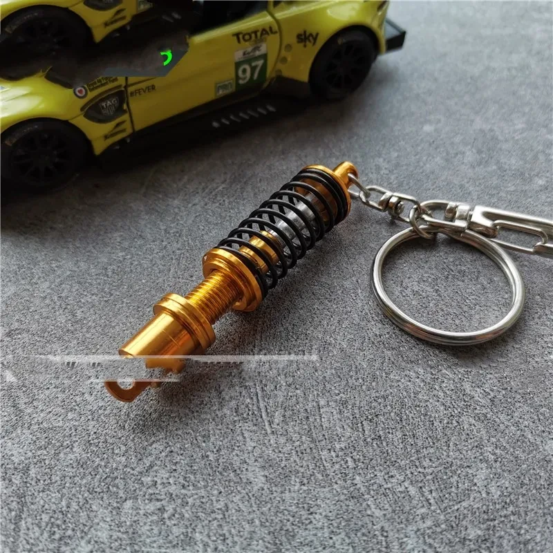 Miniature Spring Shock Absorber Keychain for Car Enthusiasts