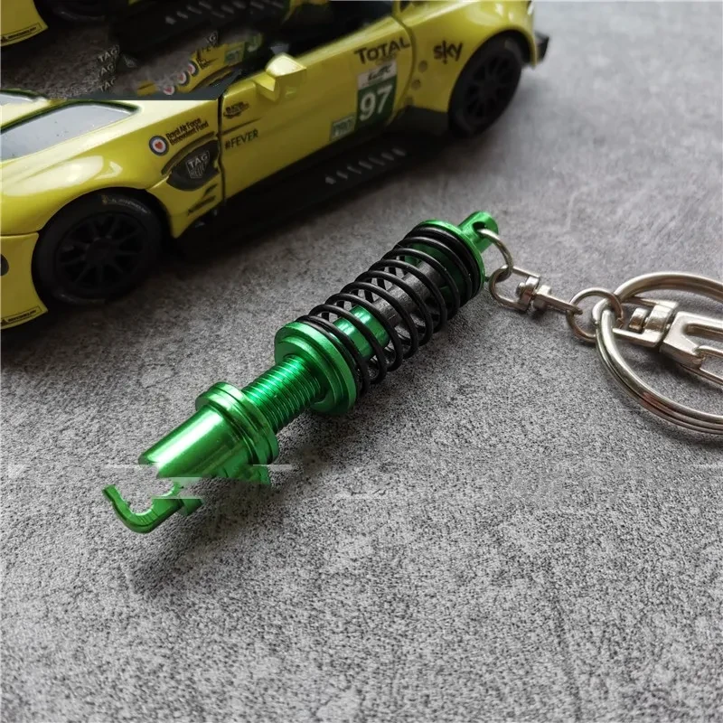 Miniature Spring Shock Absorber Keychain for Car Enthusiasts