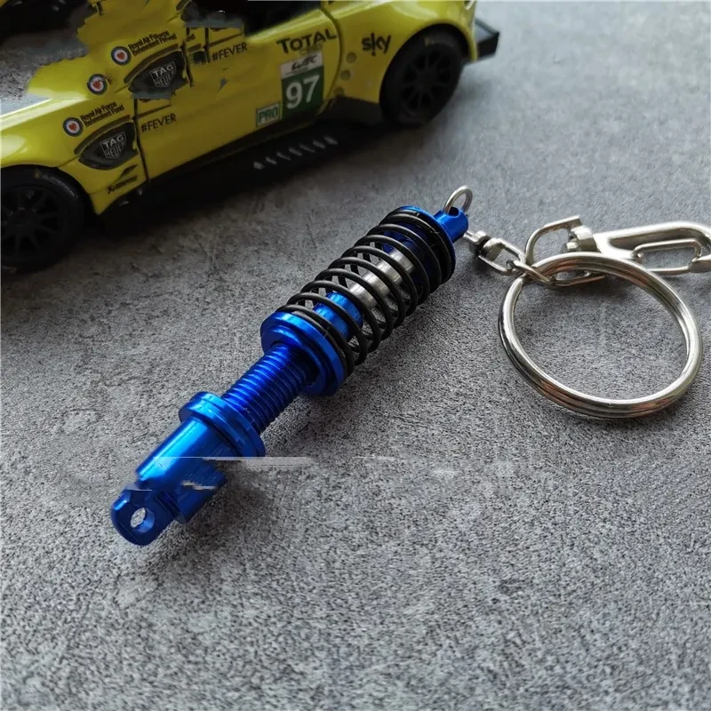 Miniature Spring Shock Absorber Keychain for Car Enthusiasts