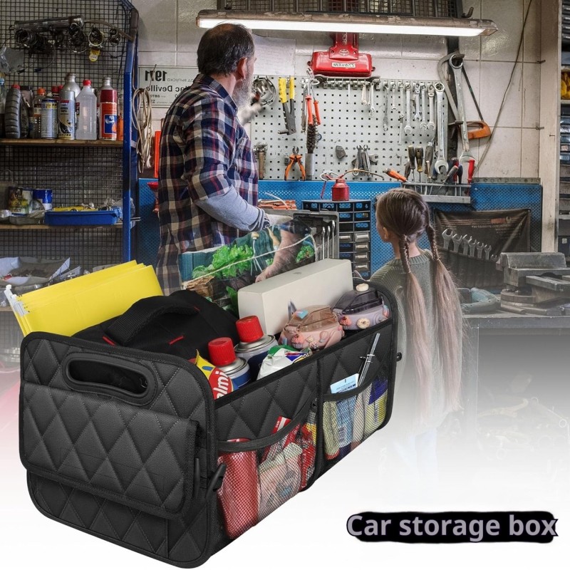Collapsible Car Trunk Storage Box with Waterproof & Heat-Proof Design