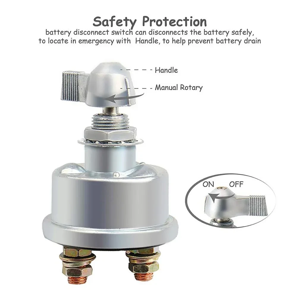 High-Current 125A 12V Battery Cut-Off Switch – Manual Power Control