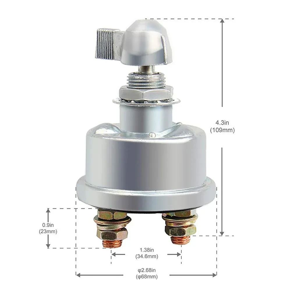 High-Current 125A 12V Battery Cut-Off Switch – Manual Power Control