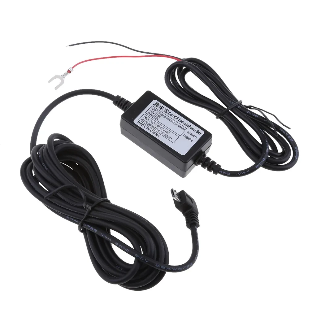 Car DVR Hardwire Kit with Micro USB, Voltage & Overcurrent Protection