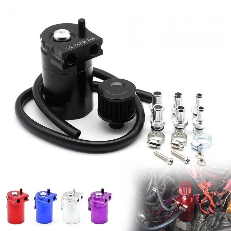 Universal 350ml Aluminum Engine Oil Catch Can with Bracket Kit
