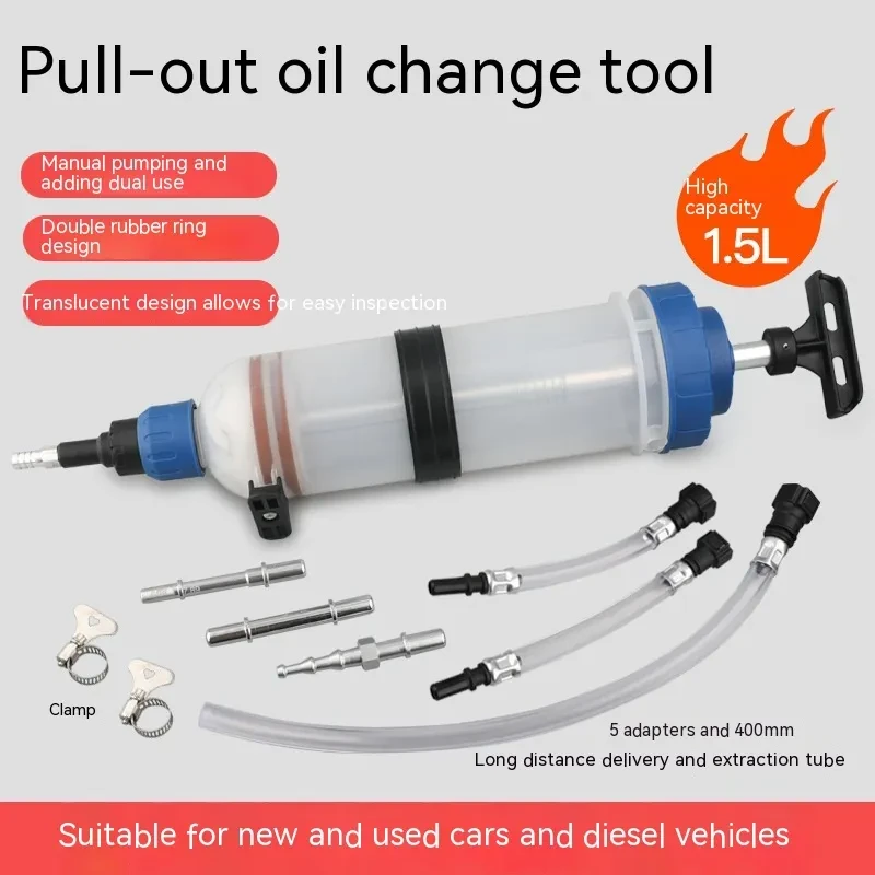 Cyringe Manual Dual-Function Oil Extractor Pump for Vehicle Maintenance