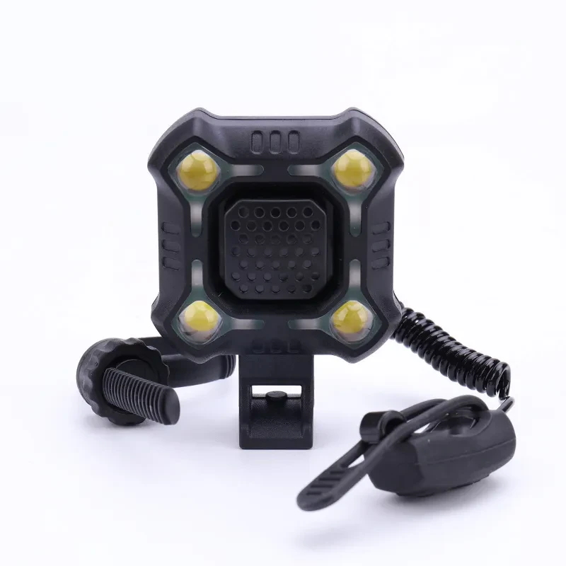 LED Cycling Front Lamp with Ultra-Loud Warning Siren for Night Use