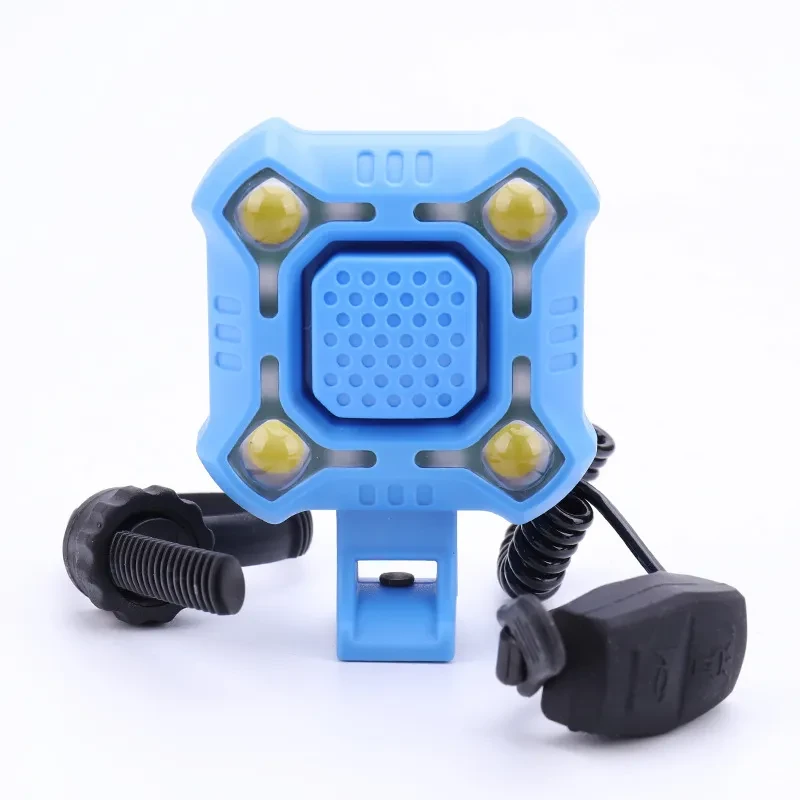 LED Cycling Front Lamp with Ultra-Loud Warning Siren for Night Use