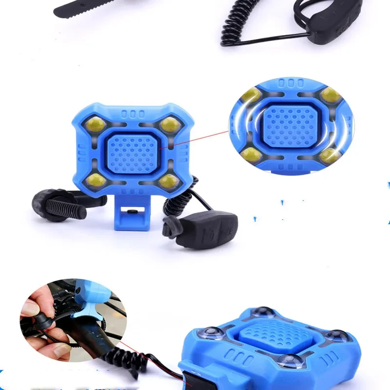 LED Cycling Front Lamp with Ultra-Loud Warning Siren for Night Use