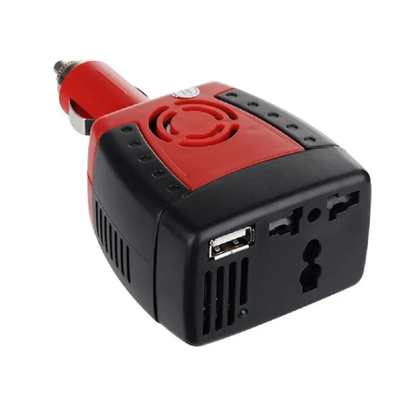 Adapter Car Inverter 12V to 220V/110V 150W Dual Outlet Booster